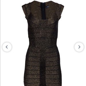 French connection bandage dress. black/metallic